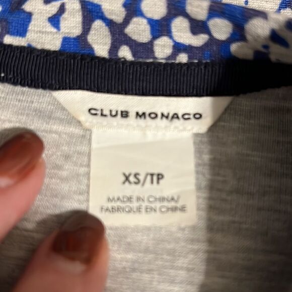 ‎Club Monaco Blues/Grey Short Sleeve Top Size XS - Picture 9 of 11